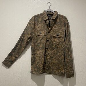 Faherty Men's Brown Camouflage Field Jacket. Size M
